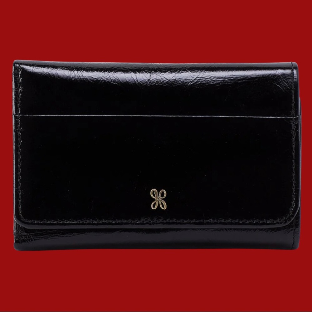 HOBO, Jill Medium Vintage Hide Trifold Wallet in Black, NWOT, gift